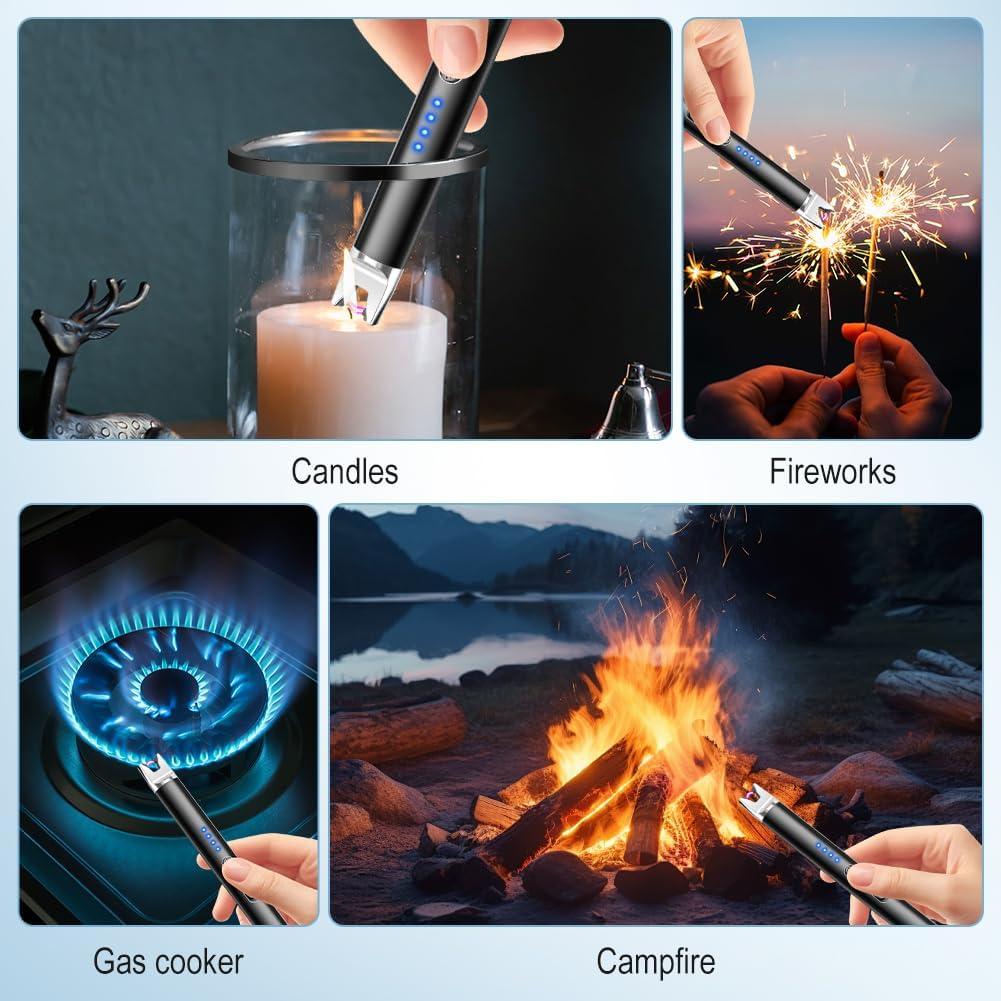 Encendedor Eléctrico Recargable LcFun 2 Pack Negro y Oro