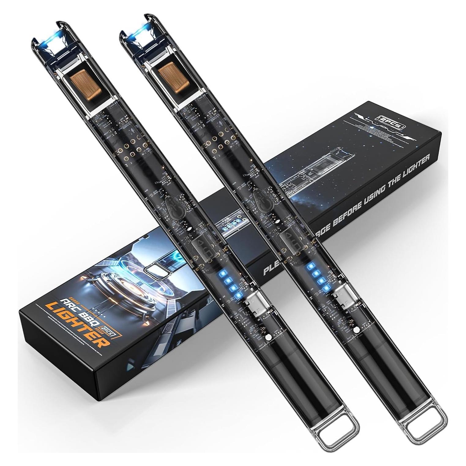 Juego de 2 Encendedores Eléctricos KTEBO Recargables USB 18,74 cm