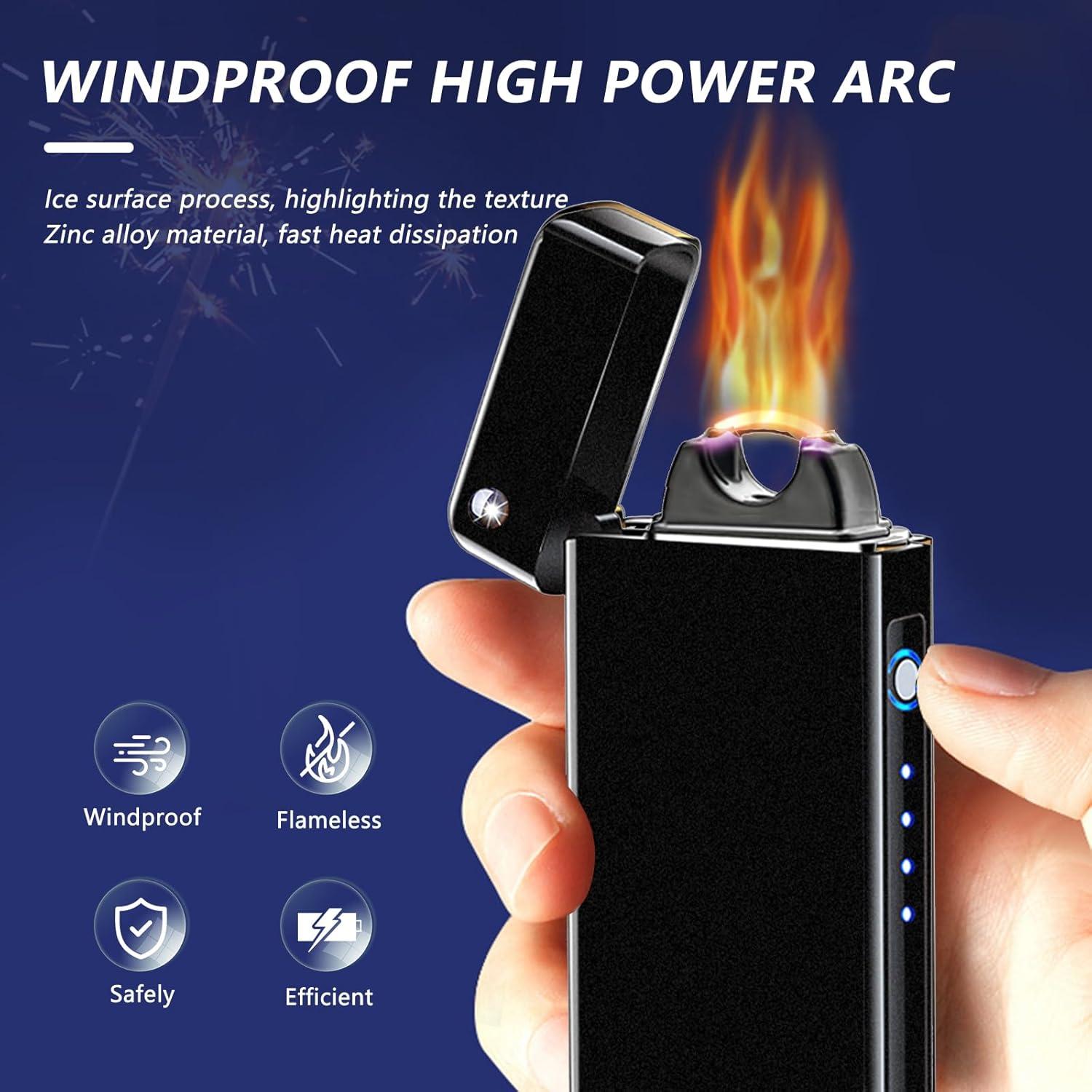 Encendedor Eléctrico BABOBIU Plasma Recargable USB Negro Mate