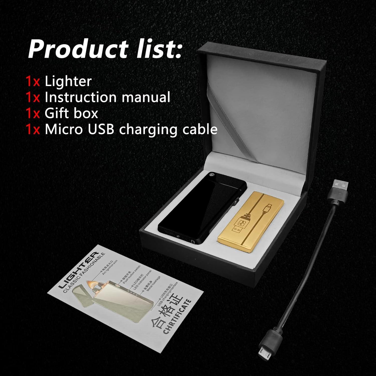 Encendedor Eléctrico BABOBIU Plasma Recargable USB Negro Mate