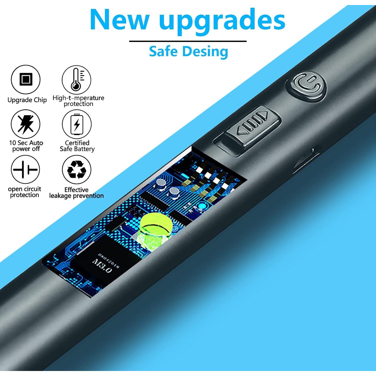 Encendedor Eléctrico Largo ELCELC 360° USB Recargable