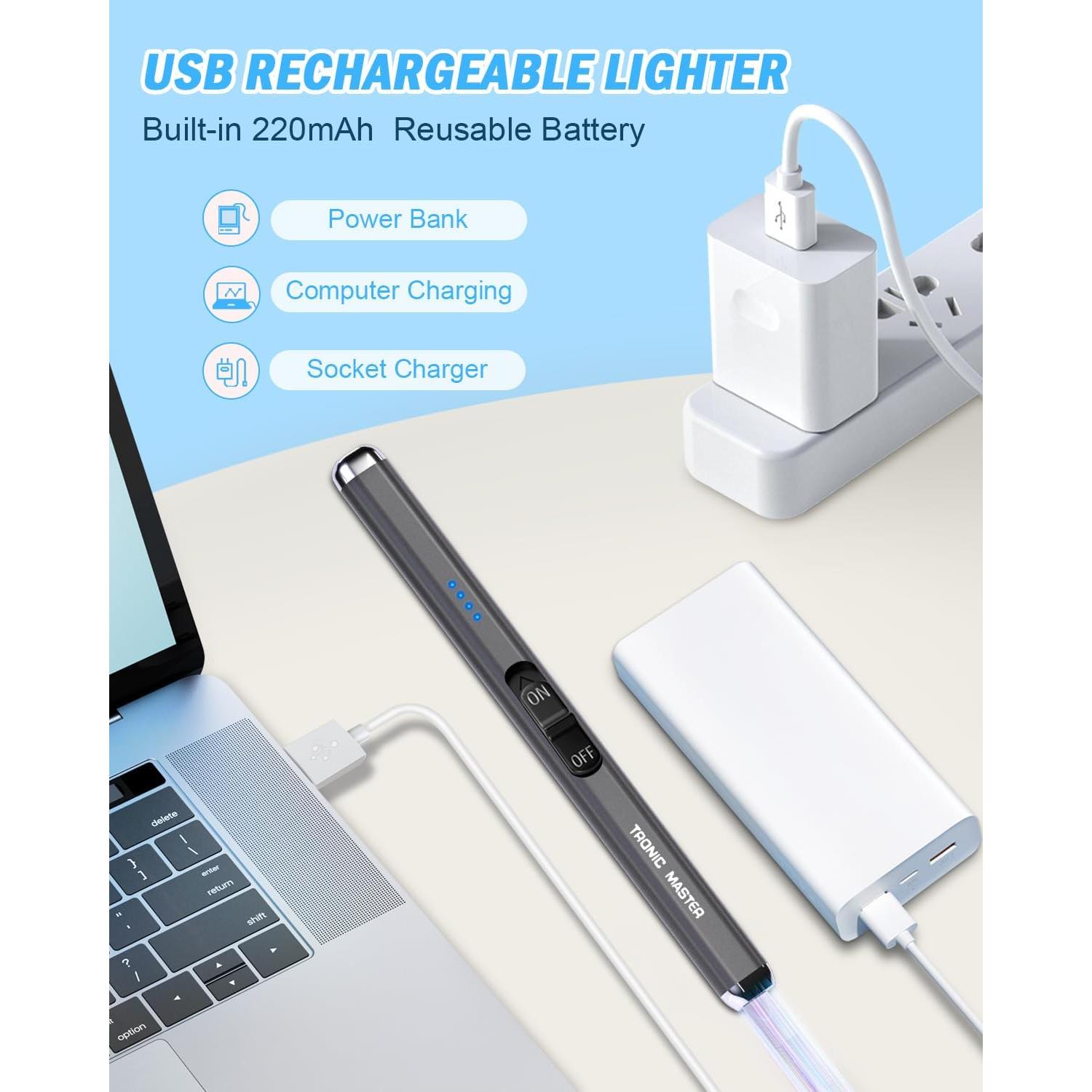 Encendedor Eléctrico Recargable TRONIC MASTER Doble Arco