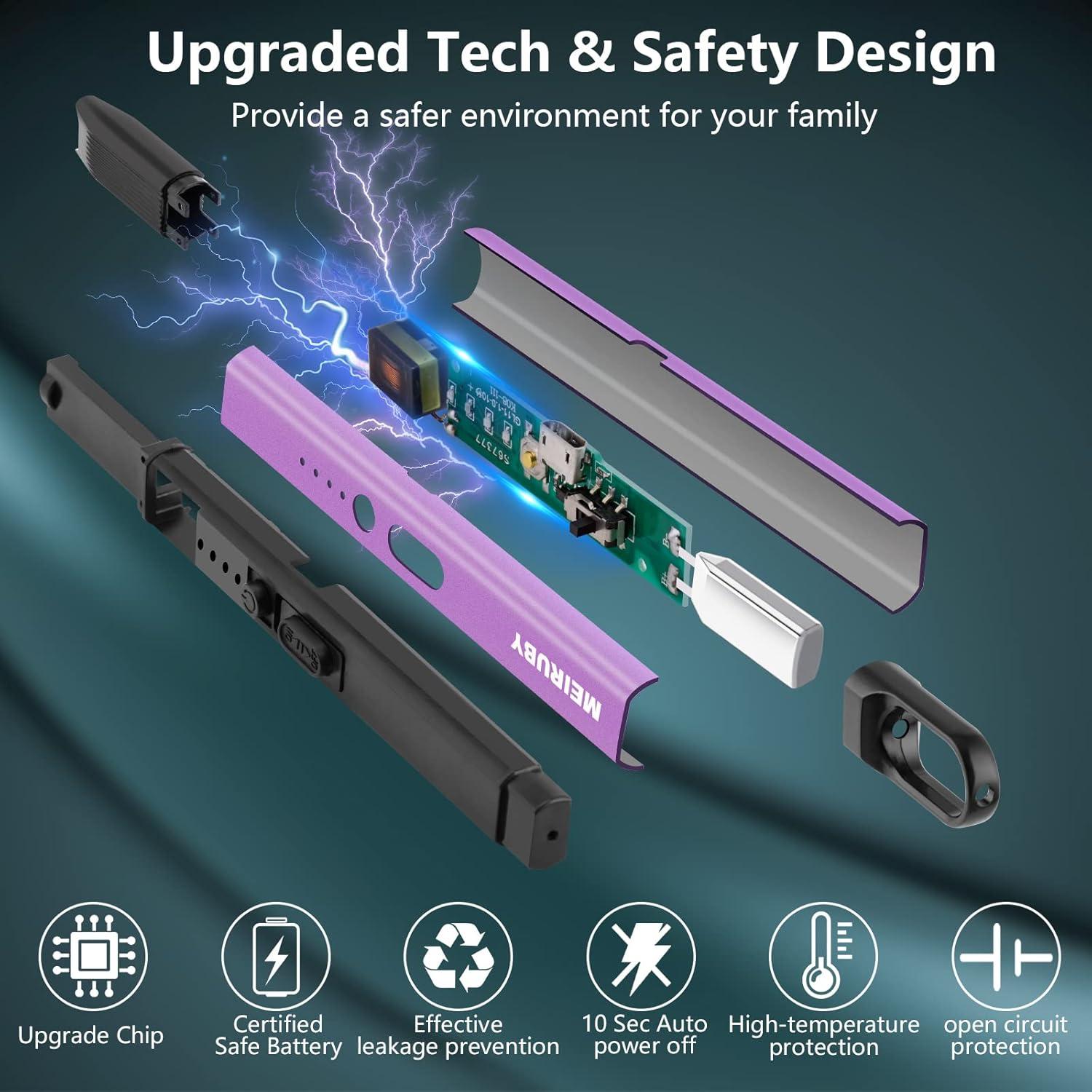 Encendedor eléctrico MEIRUBY M-15 recargable USB púrpura