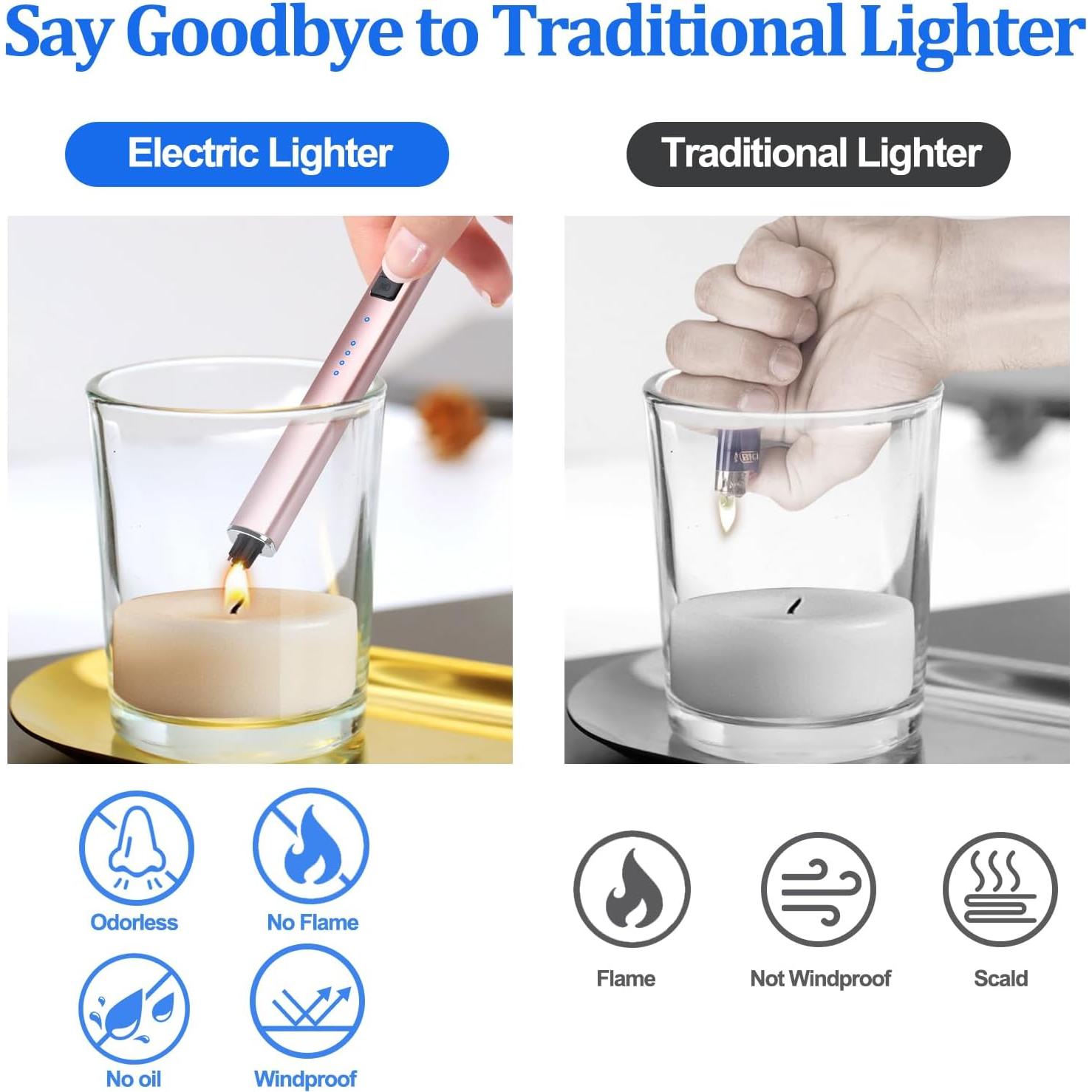 Encendedor Eléctrico Rosa OEAGO para Velas y Camping