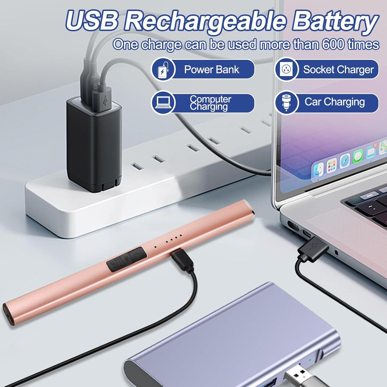 Encendedor Eléctrico Rosa OEAGO para Velas y Camping