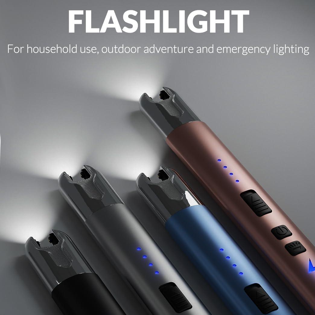 Encendedor Eléctrico IUIRE con Linterna USB Oro Rosa