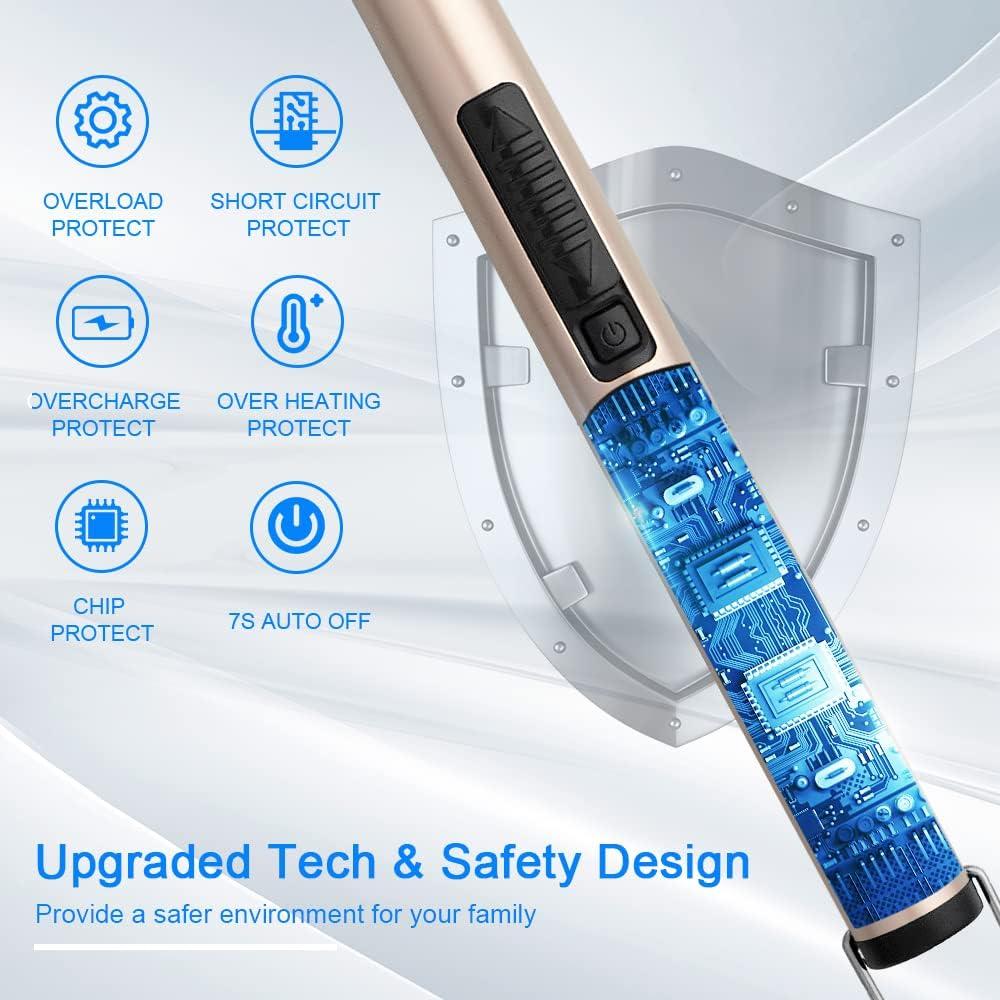 Encendedor recargable USB JETPRO oro 360° flexible