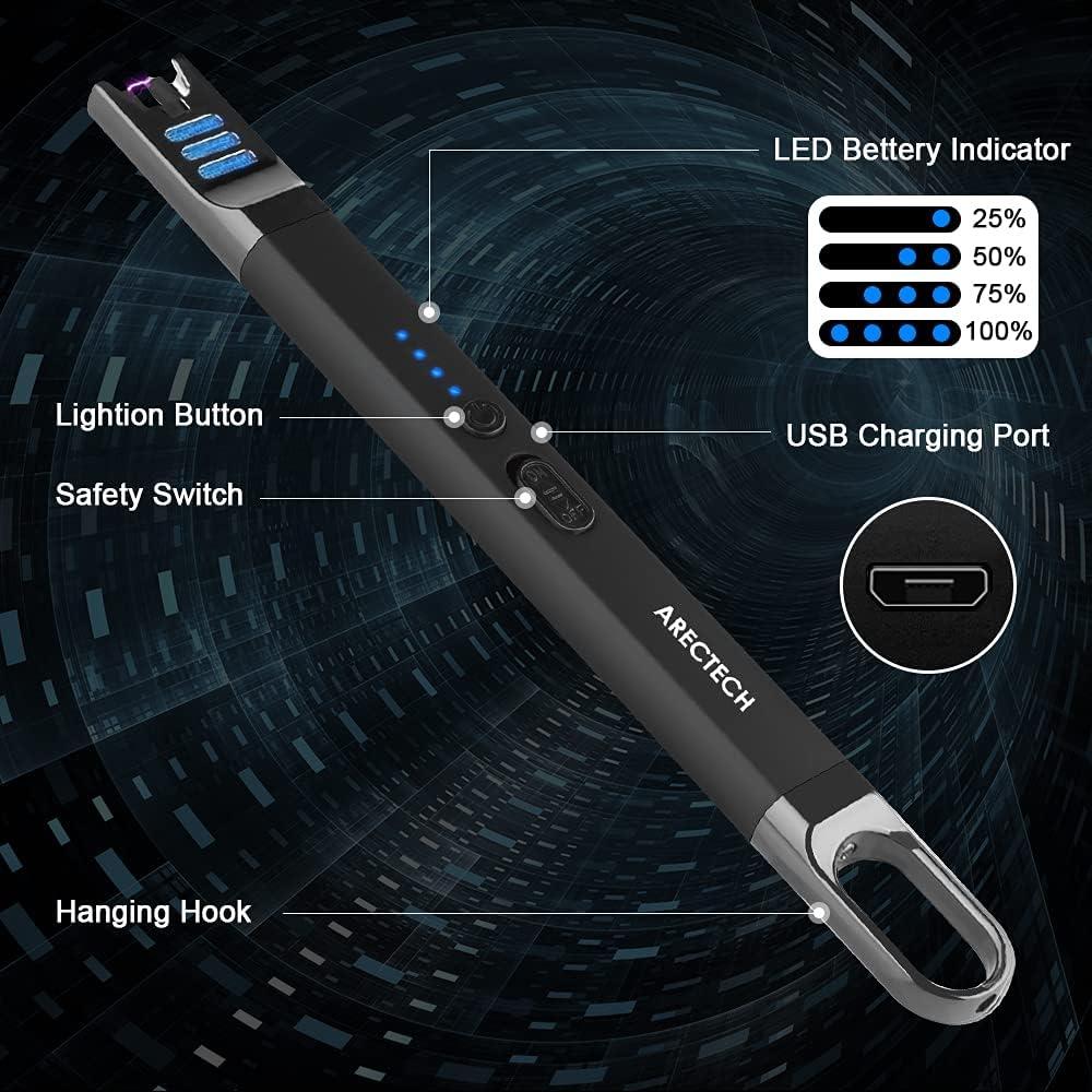 Encendedor Eléctrico Recargable ARECTECH Larga Punta 2 Pzs