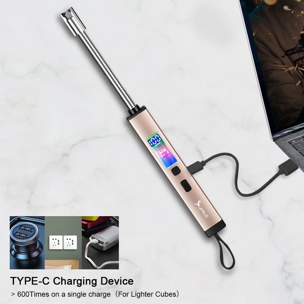 Encendedor Eléctrico SUPRUS Recargable USB-C 360° Dorado