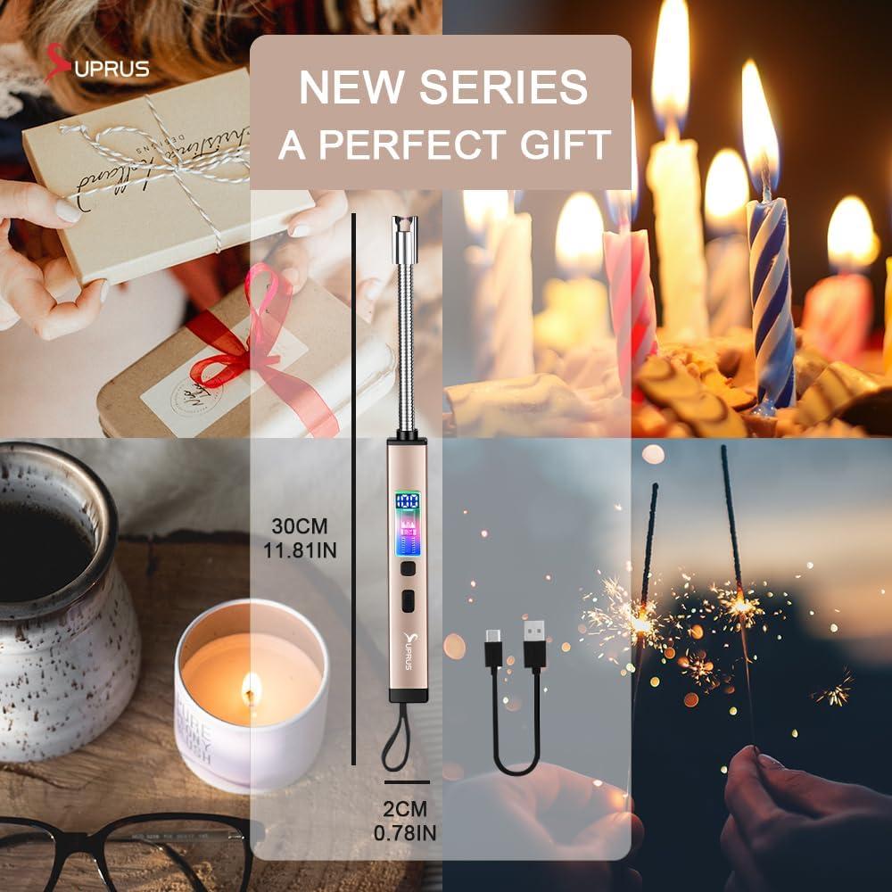 Encendedor Eléctrico SUPRUS Recargable USB-C 360° Dorado