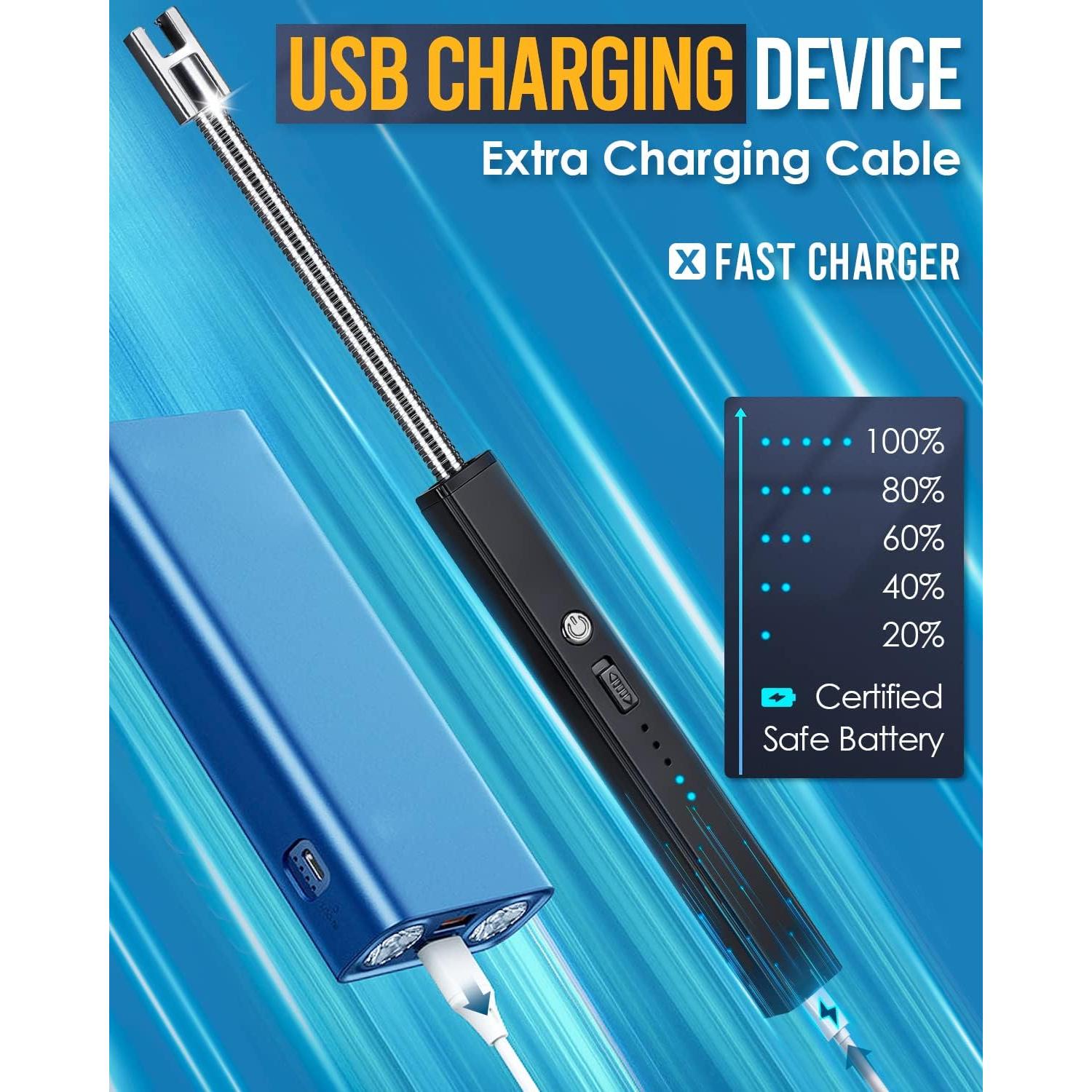 Encendedor Eléctrico Recargable CAREVER Negro 18.74 cm