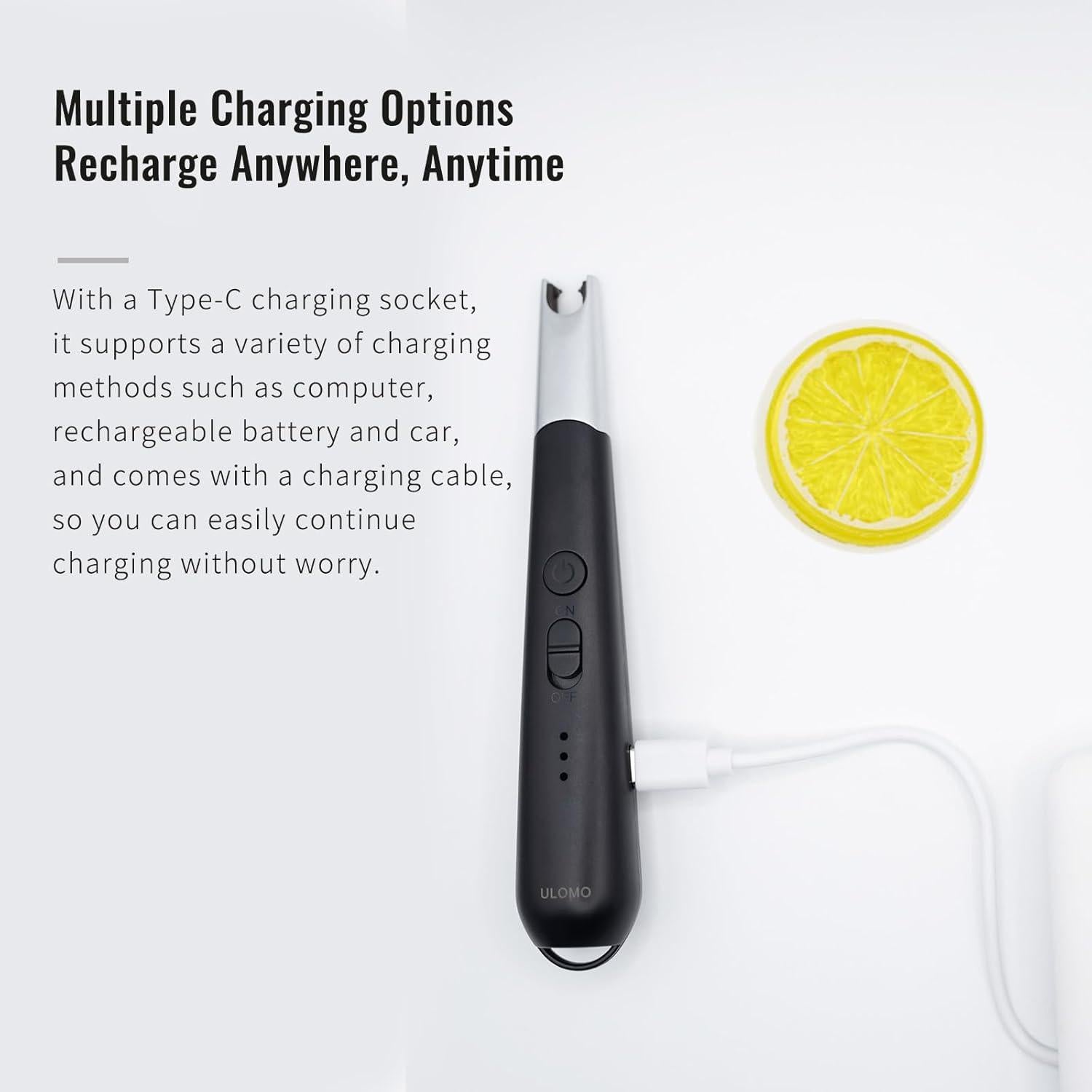 Encendedor Eléctrico ULOMO Recargable a Prueba de Viento