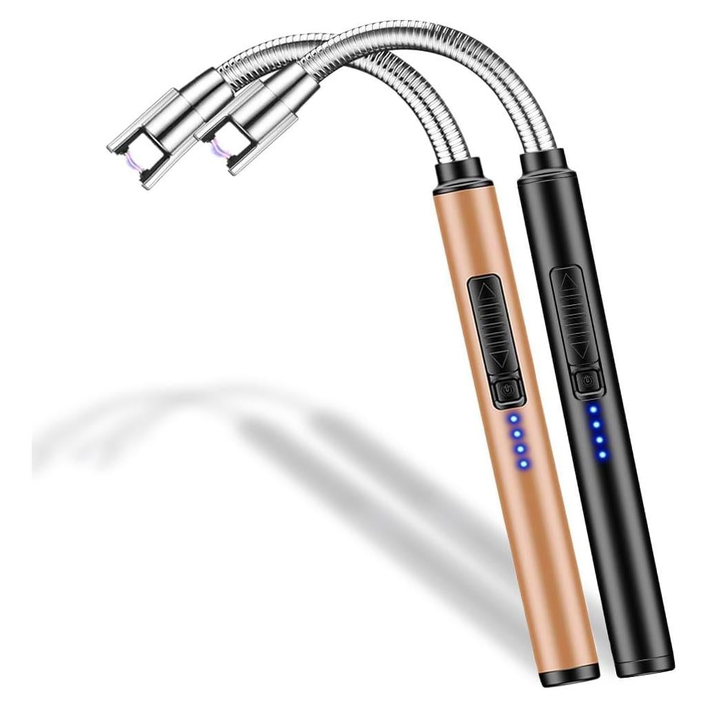 Encendedor de Velas Recargable USB KEETDC 2 Pack Negro Oro Rosa