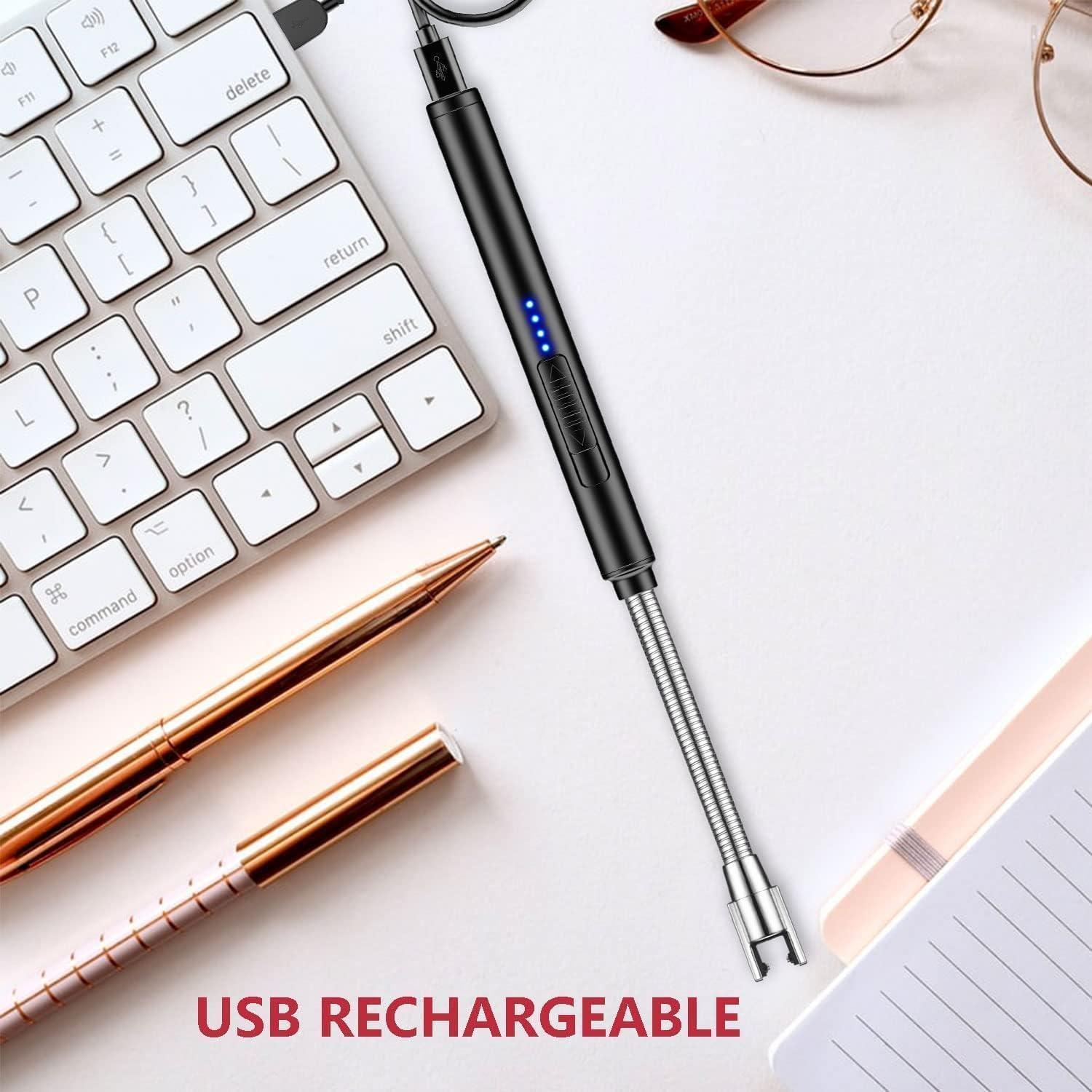 Encendedor de Velas Recargable USB KEETDC 2 Pack Negro Oro Rosa