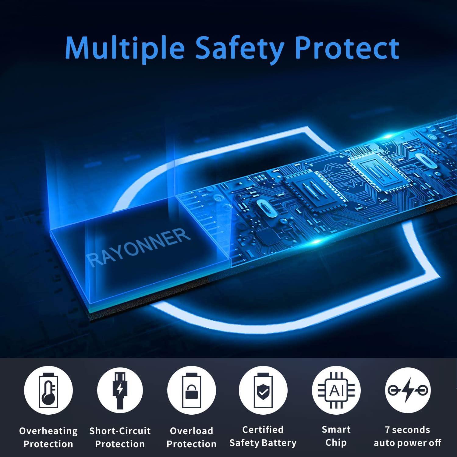 Encendedor Eléctrico RAYONNER Recargable USB 2 Piezas Azul