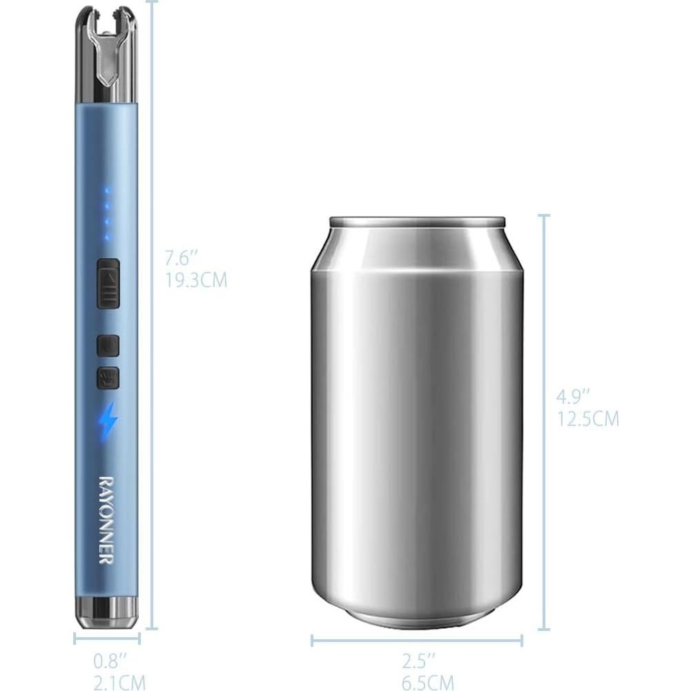 Encendedor Eléctrico RAYONNER Recargable USB 2 Piezas Azul