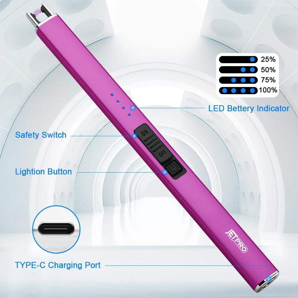 Encendedor Eléctrico JETPRO Recargable USB a Prueba de Viento