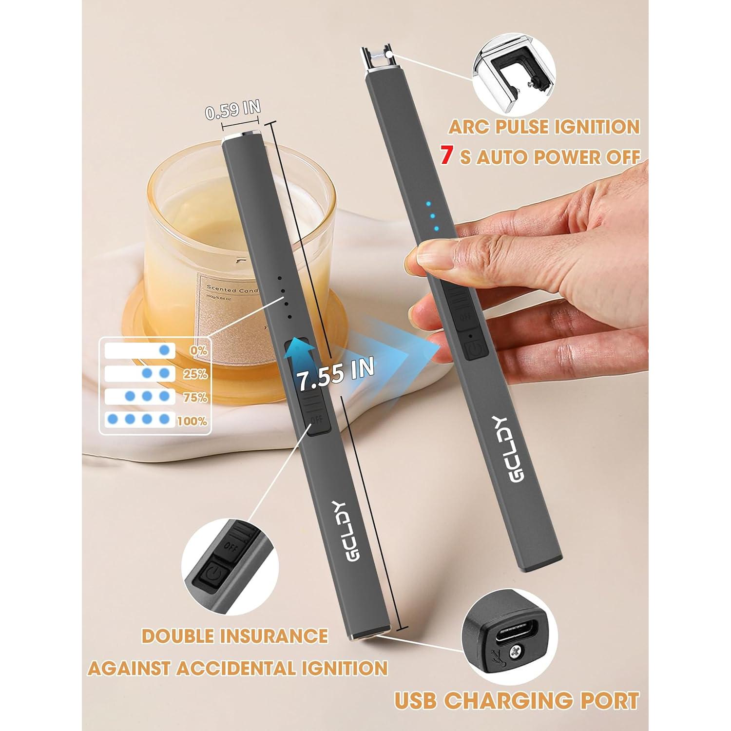 Encendedor Eléctrico Gcldy USB Recargable a Prueba de Viento