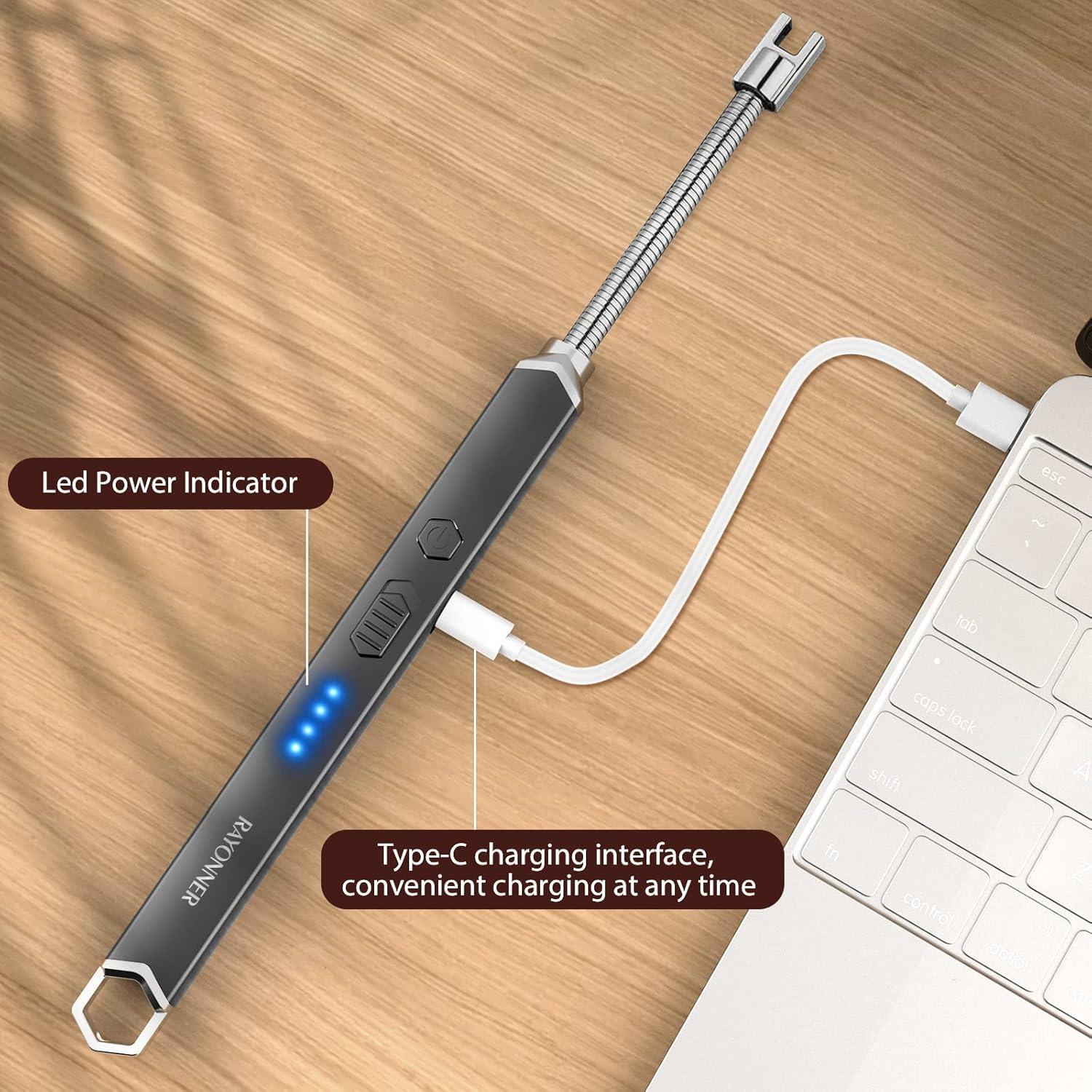 Encendedor Eléctrico RAYONNER USB Recargable Gris