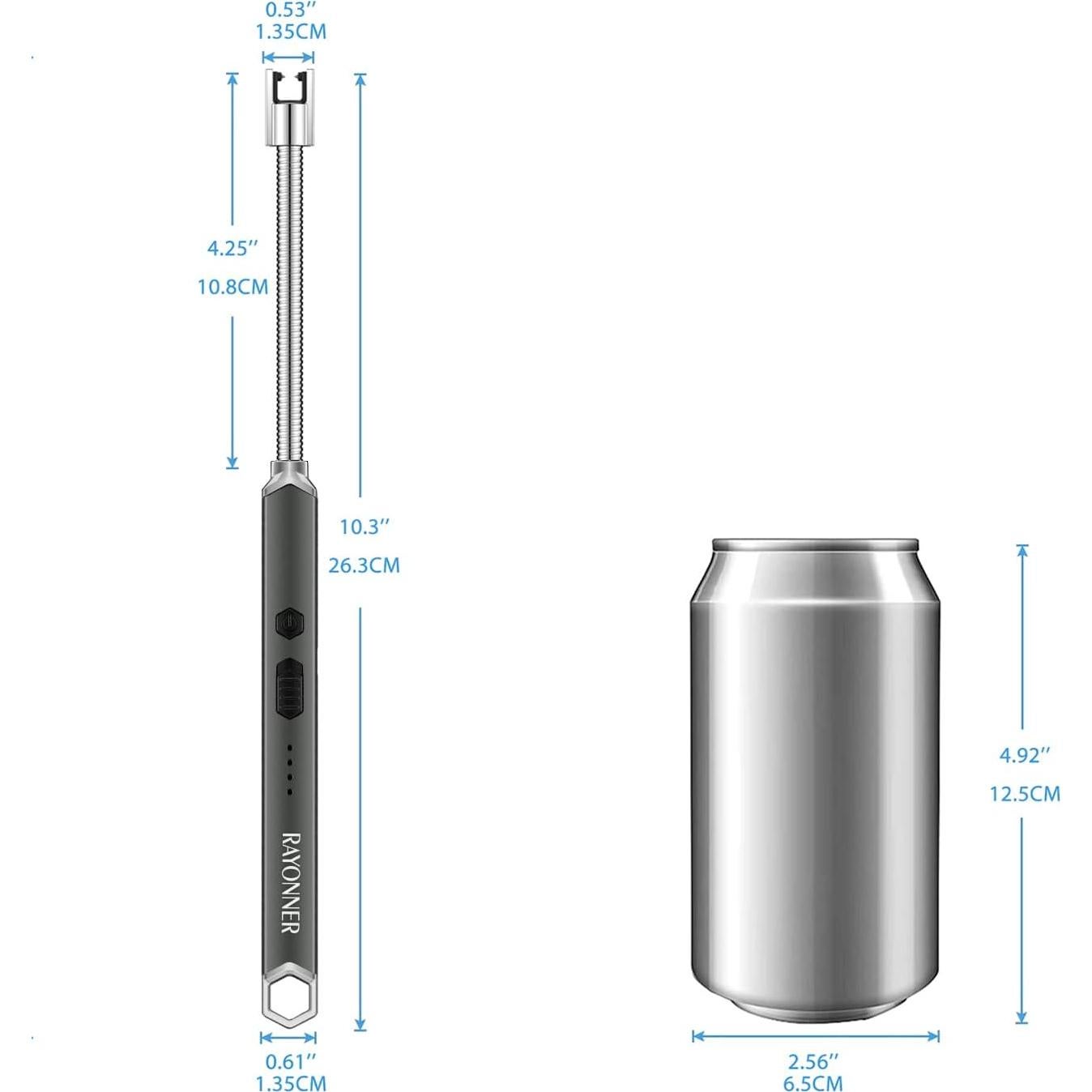 Encendedor Eléctrico RAYONNER USB Recargable Gris