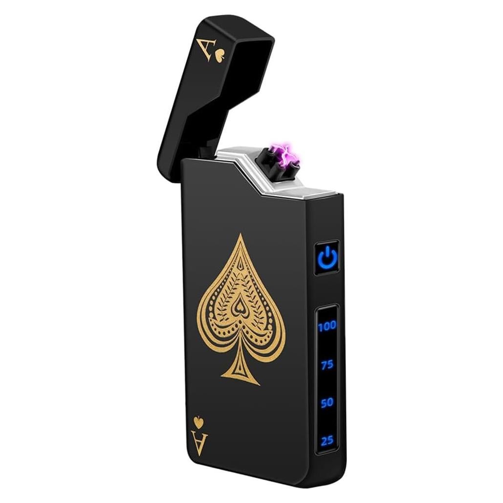 Encendedor Eléctrico Recargable LcFun As de Espadas Negro