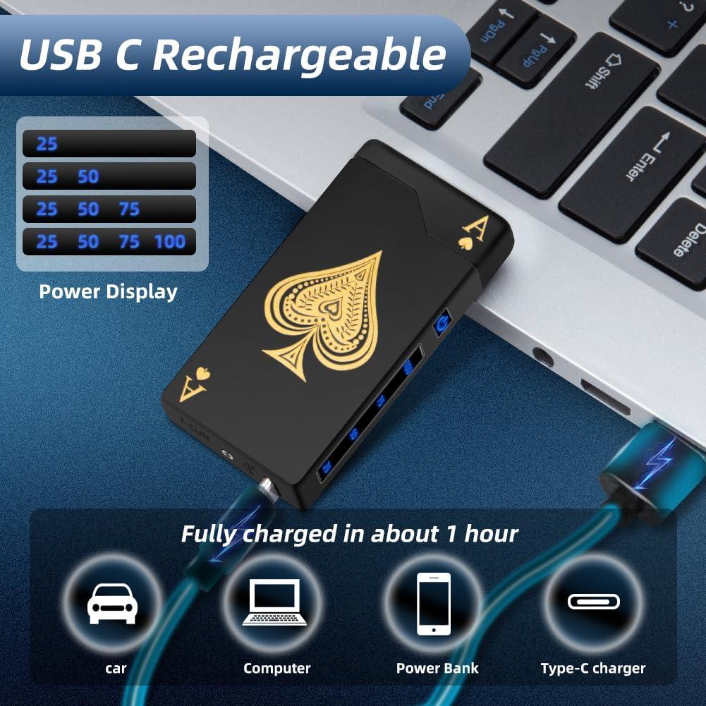 Encendedor Eléctrico Recargable LcFun As de Espadas Negro