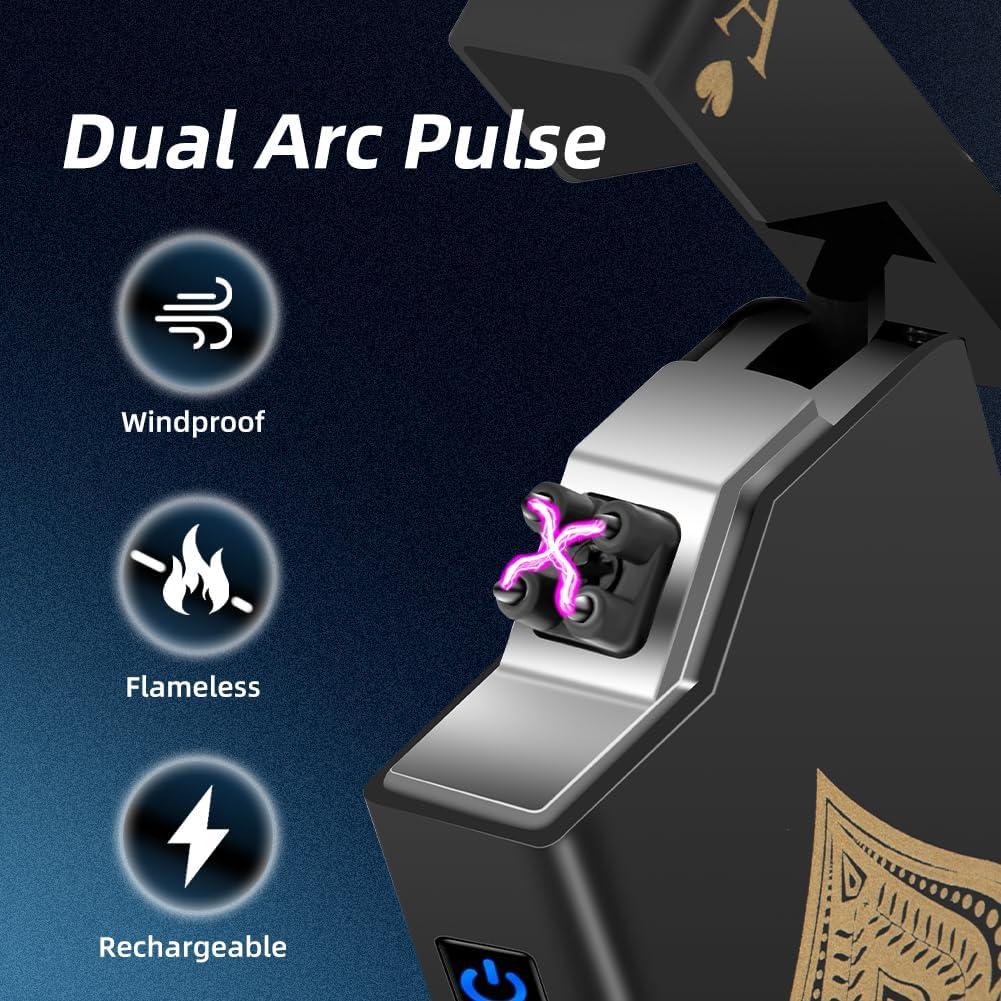 Encendedor Eléctrico Recargable LcFun As de Espadas Negro