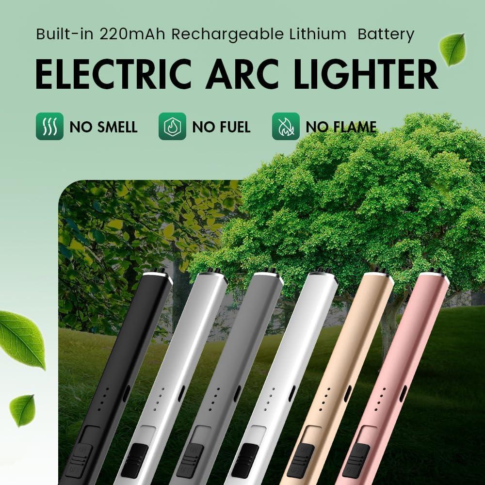 Encendedor Eléctrico Largo TIKETT TK8 Oro Rosa USB Recargable