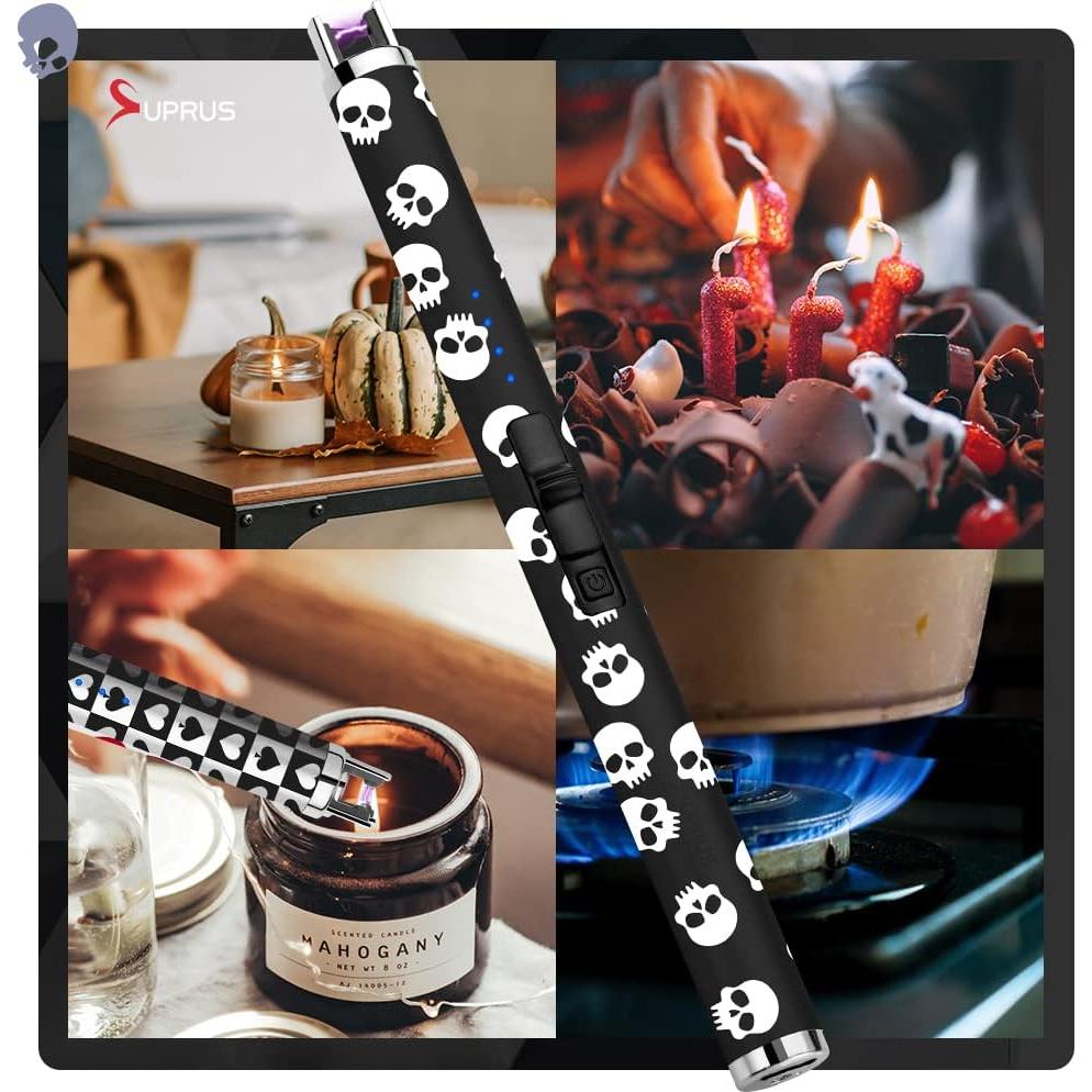 Encendedor Eléctrico SUPRUS USB Tipo C Calavera a Prueba de Viento