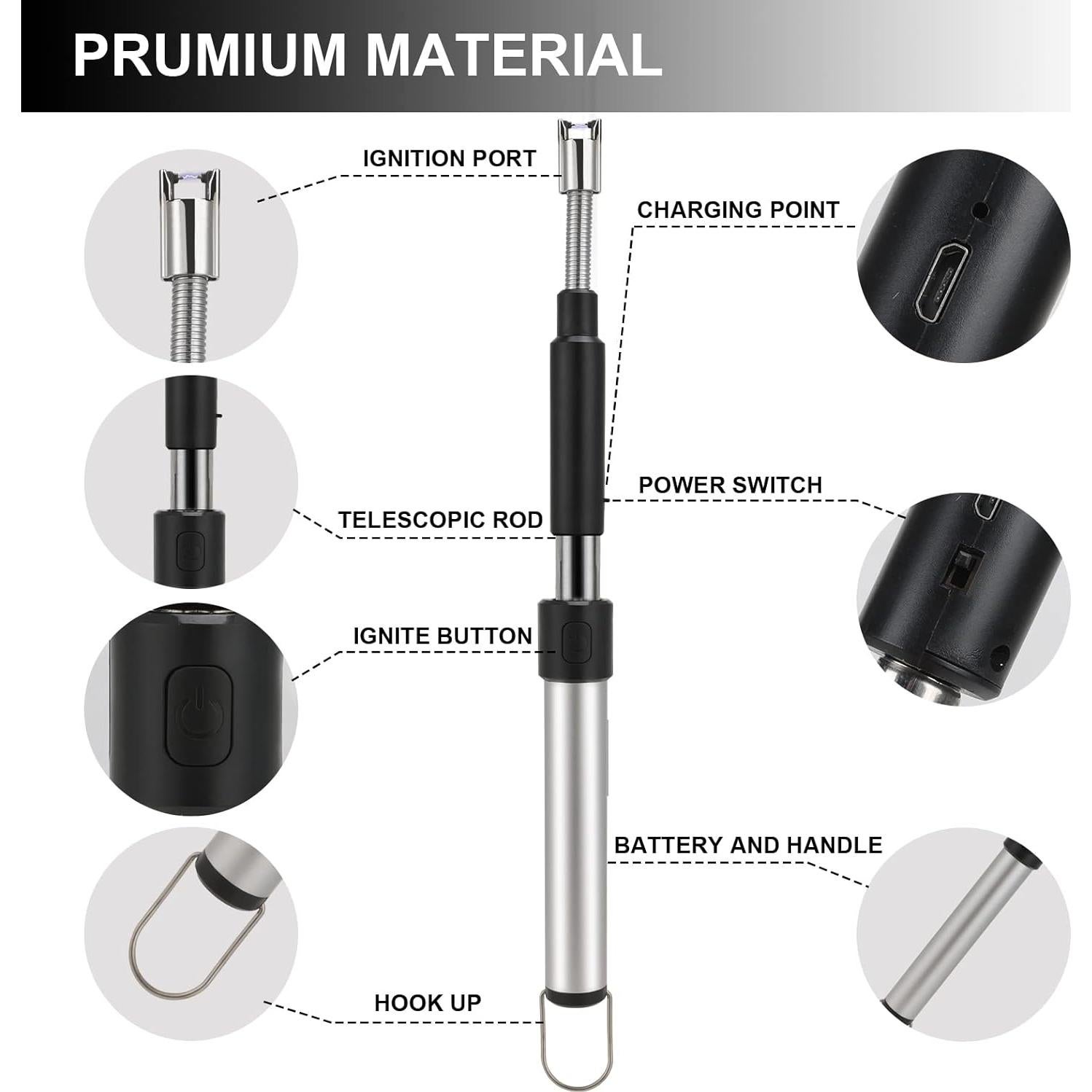 Encendedor Eléctrico Largo XIOKEMY Recargable USB 29-70 cm