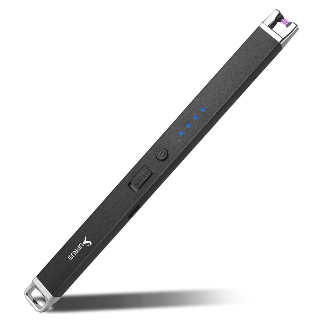 Encendedor Eléctrico Recargable SUPRUS Negro a Prueba de Viento