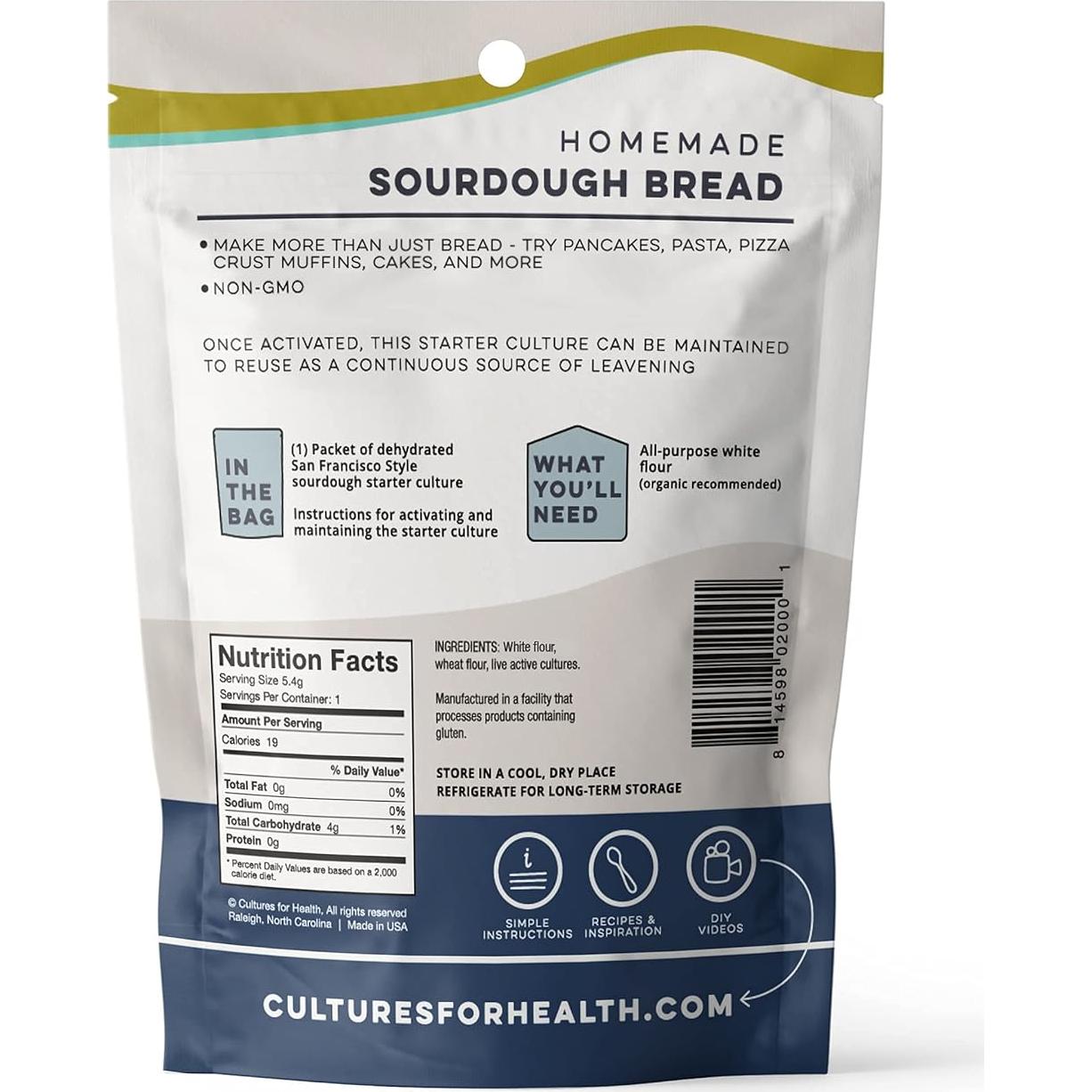 Cultivo de Masa Madre Cultivos para la Salud 5.41g Pan Casero