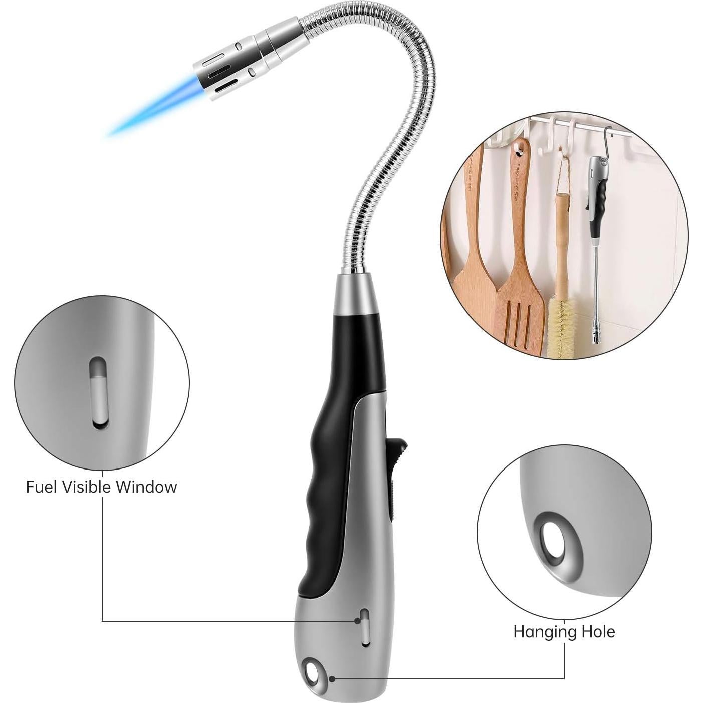 Encendedor Butano Antorcha Larga V 1985.5.10 Negro