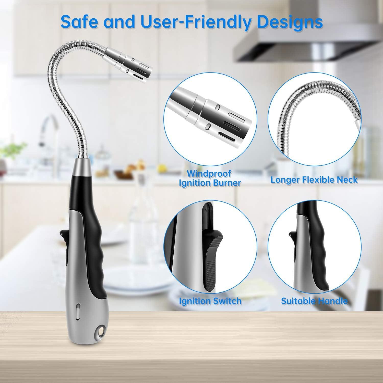 Encendedor Butano Antorcha Larga V 1985.5.10 Negro