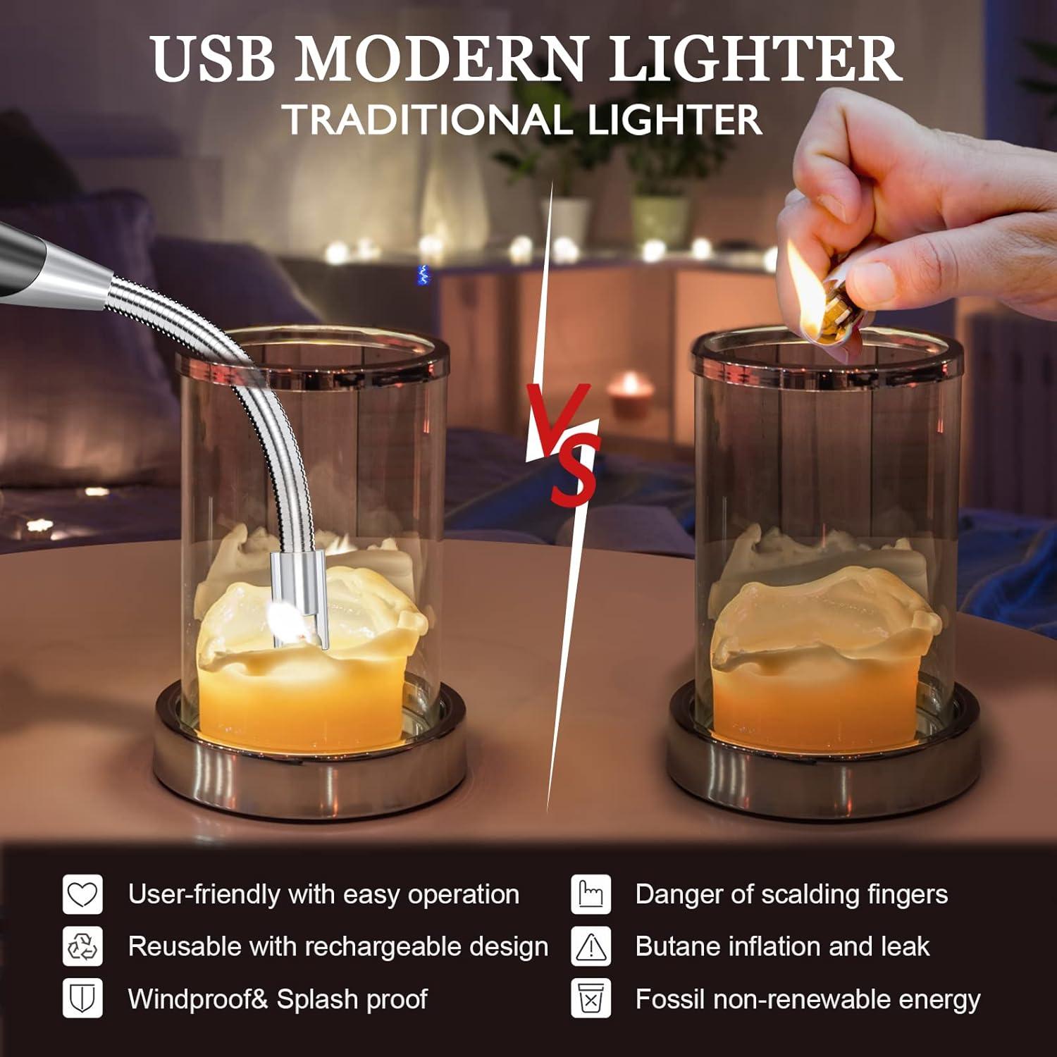 Encendedor eléctrico AT-Mizhi recargable USB 360° negro