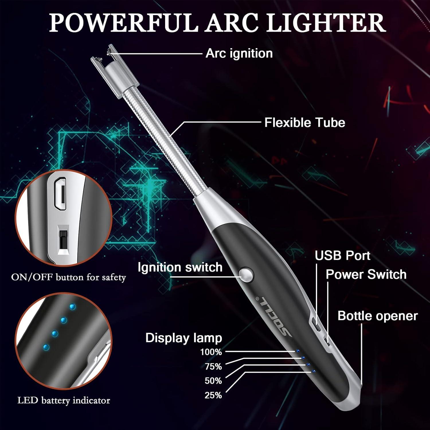 Encendedor eléctrico AT-Mizhi recargable USB 360° negro