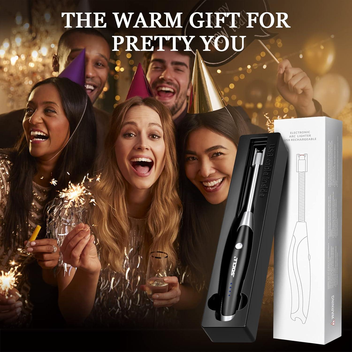 Encendedor eléctrico AT-Mizhi recargable USB 360° negro