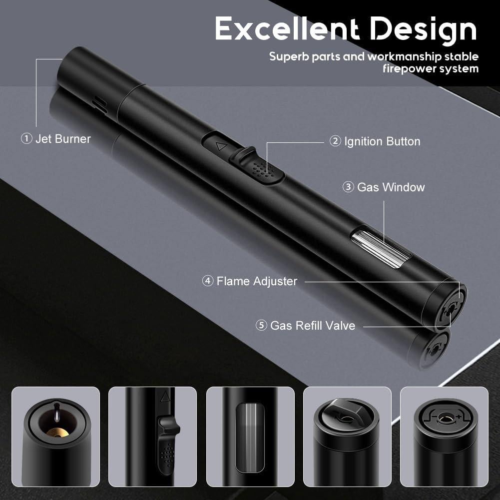 Encendedores LcFun Pack 2 Recargables Butano Jet Ajustable