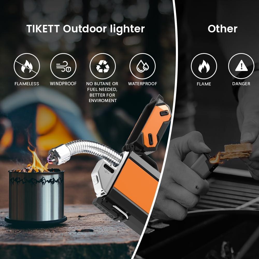 Encendedor de Campamento TIKETT TK6 Naranja Recargable USB