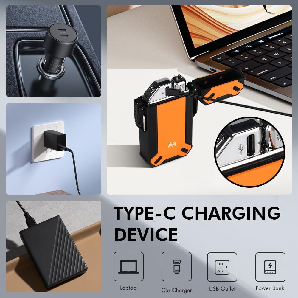 Encendedor de Campamento TIKETT TK6 Naranja Recargable USB