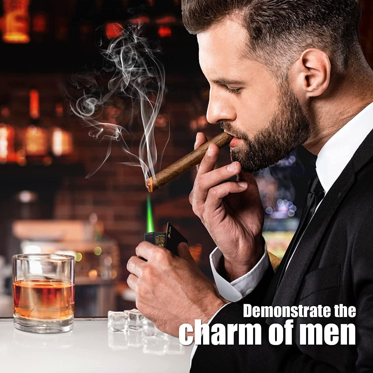 Encendedor Jet Torch LAOKSFZ Verde y Rojo Recargable 166g