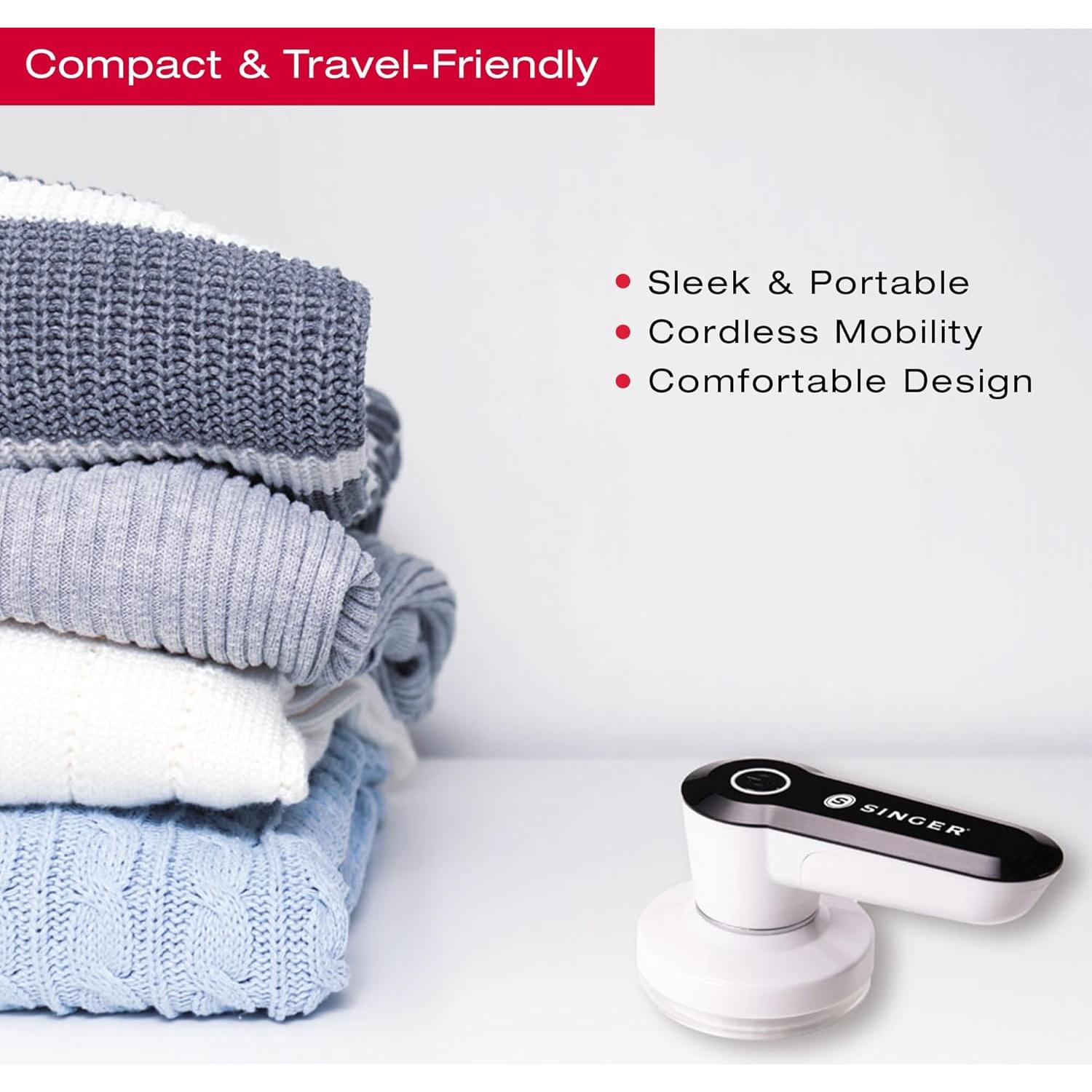 Quitapelusas portátil Singer - 3 cuchillas acero inoxidable