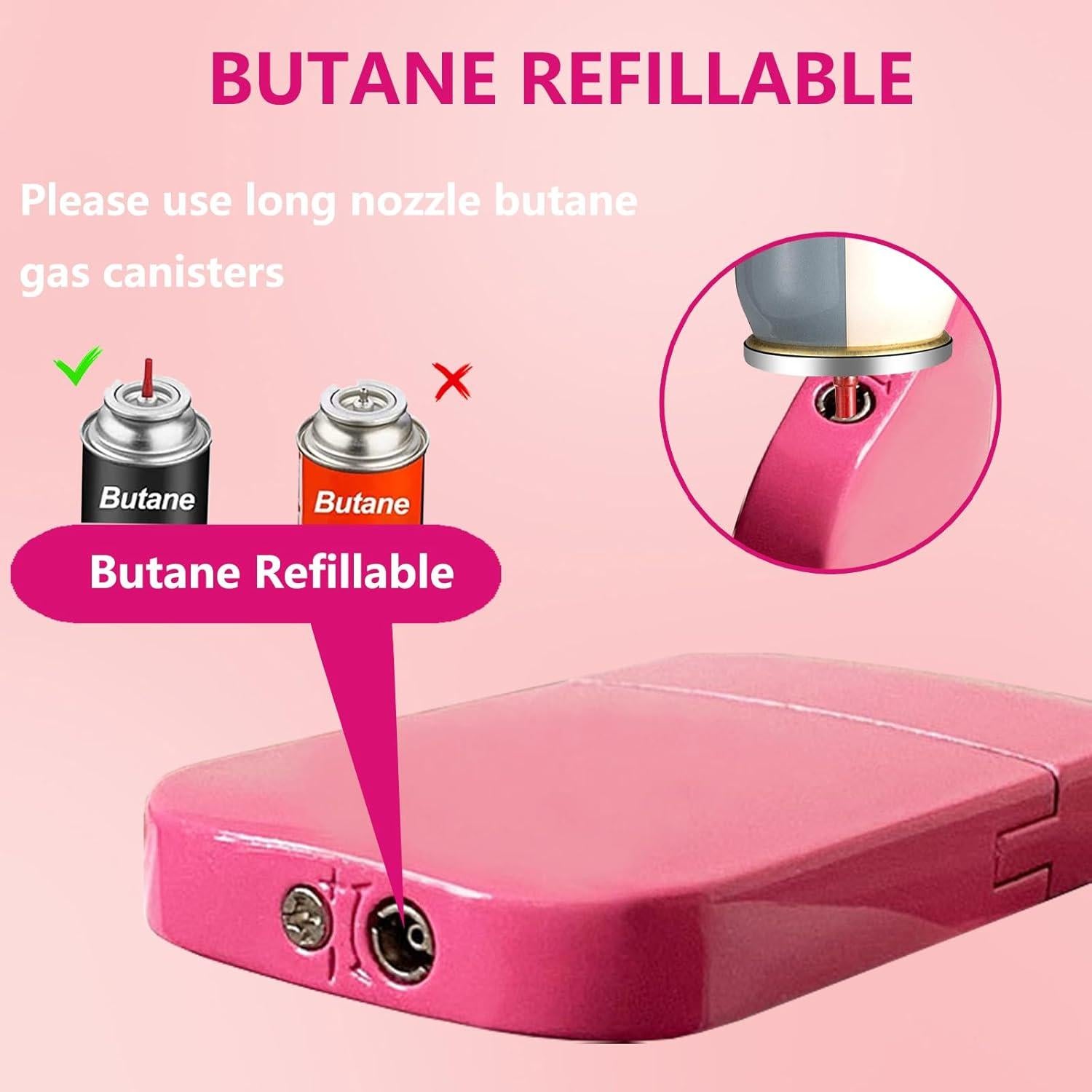 Encendedor de Llama Rosa Recargable LAOKSFZ Metal 49g