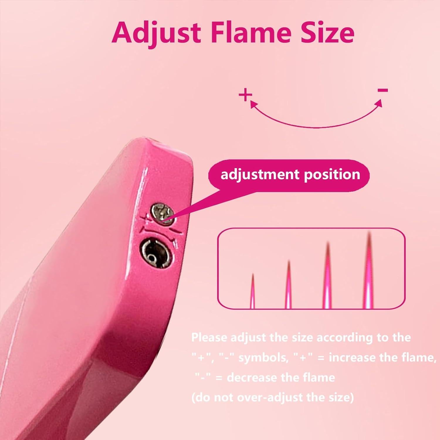 Encendedor de Llama Rosa Recargable LAOKSFZ Metal 49g