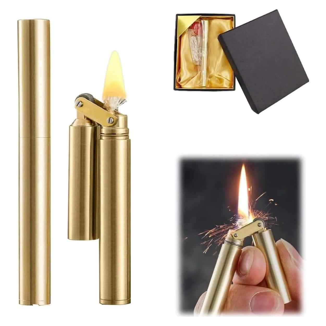 Encendedor de Antorcha Bsdurable Dorado Recargable Ajustable