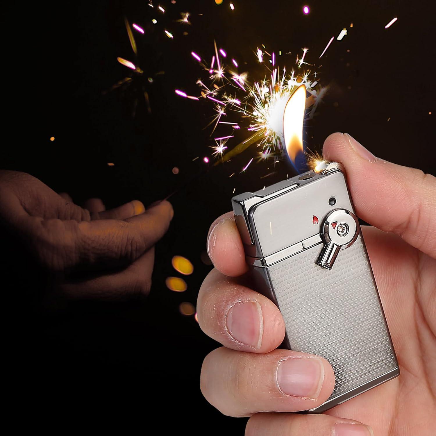 Encendedor Recargable YUSUD Butano Doble Llama Ajustable