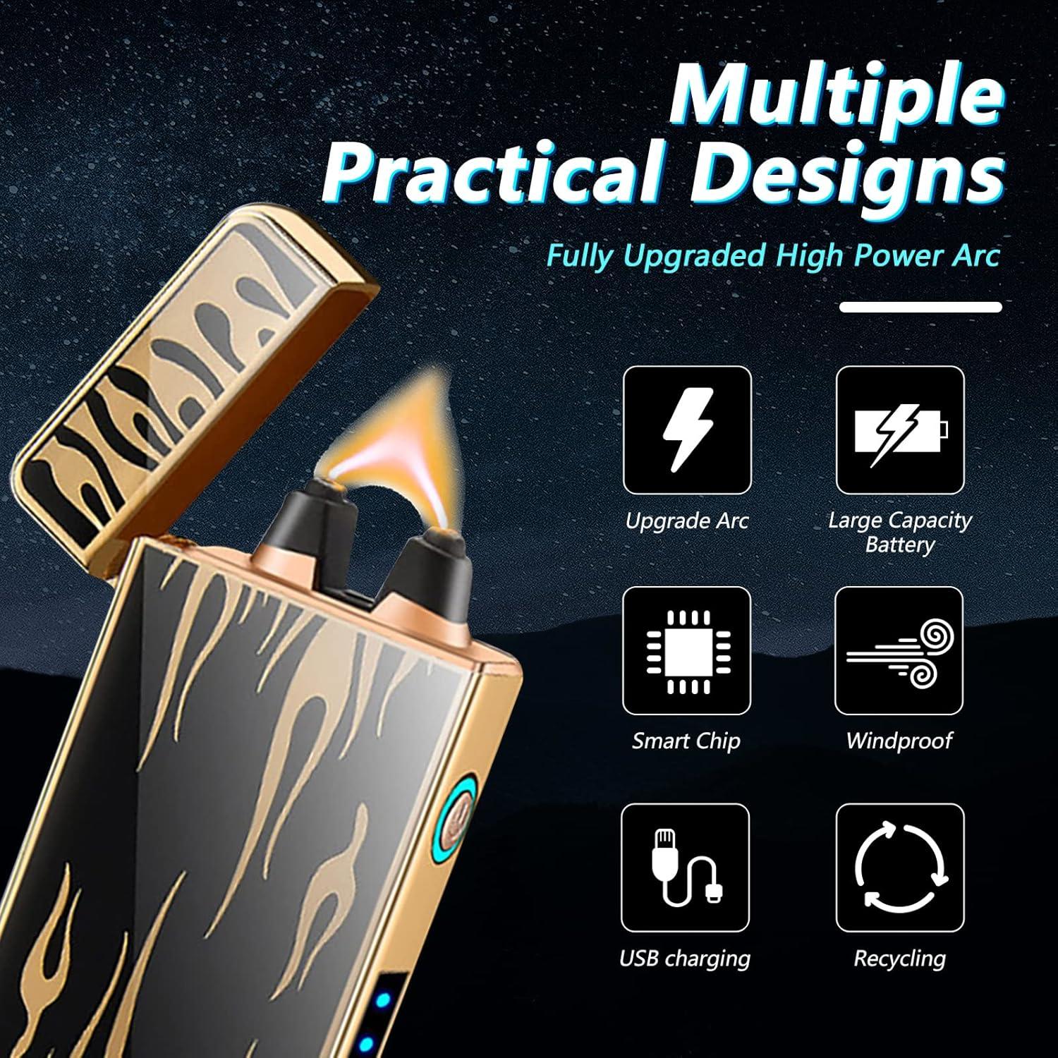 Encendedor Eléctrico BABOBIU de Plasma Recargable USB a Prueba de Viento