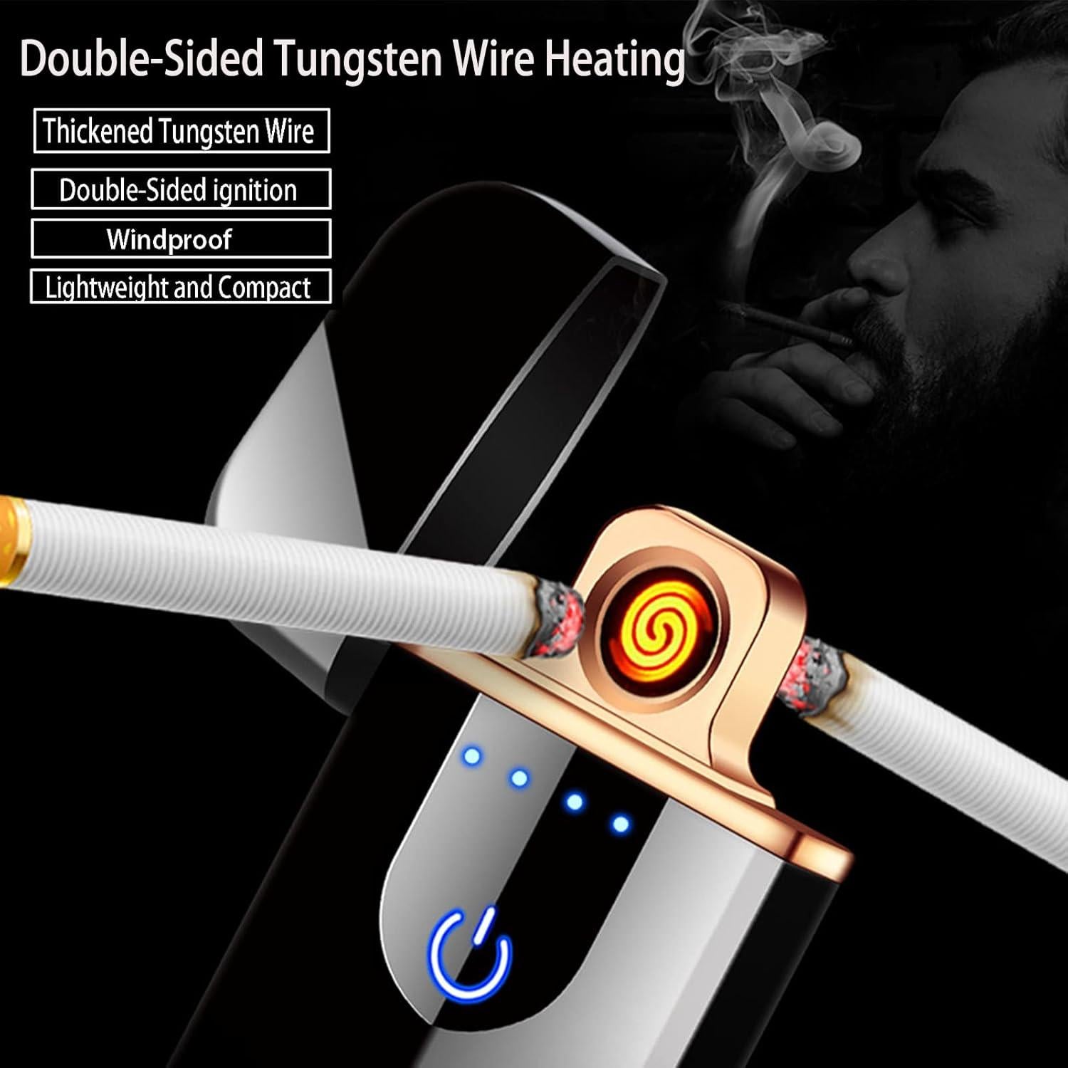 Encendedor Eléctrico YANGVVIA Mini Recargable USB Azul