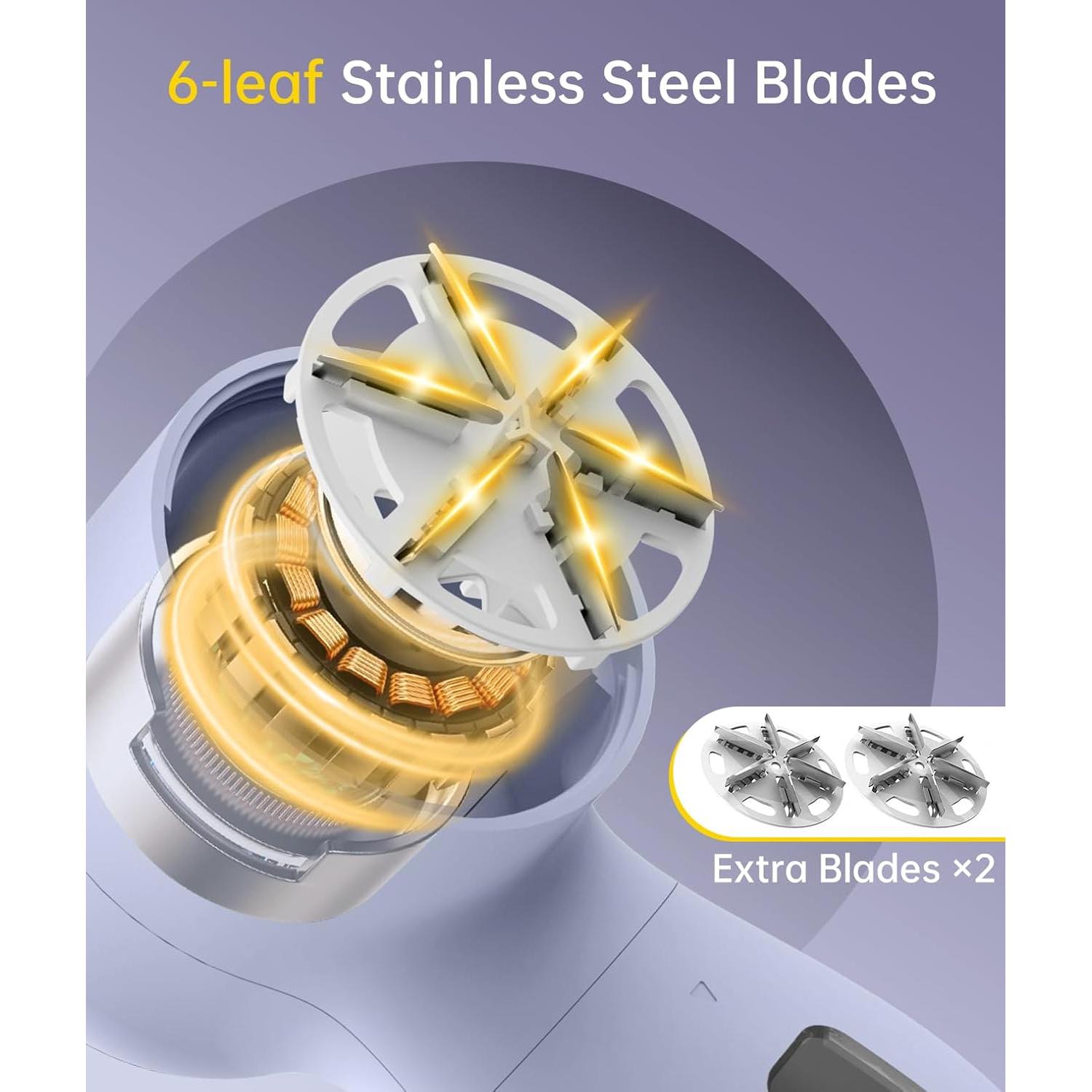 Quitapelusas recargable Infixtree 3 velocidades LED púrpura