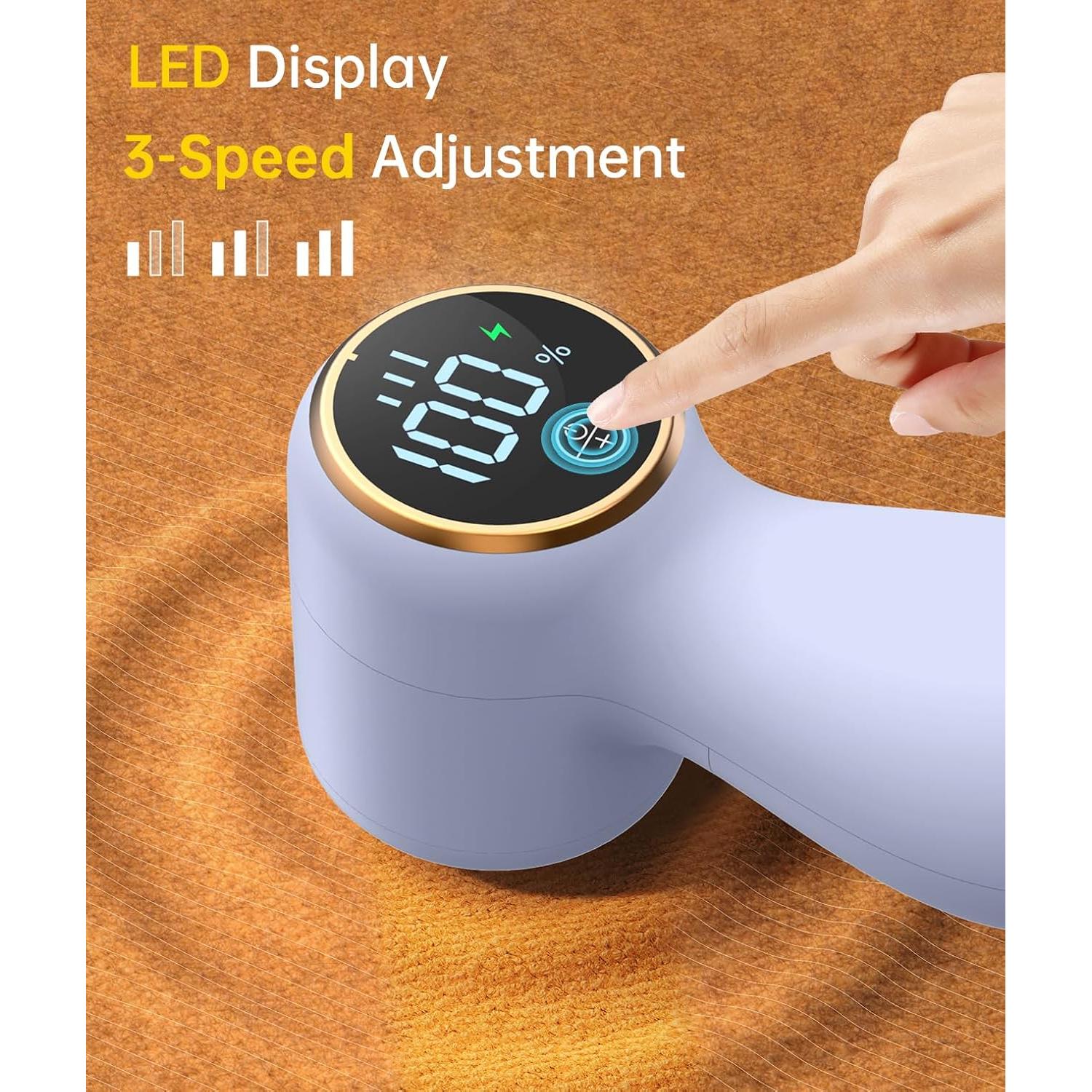 Quitapelusas recargable Infixtree 3 velocidades LED púrpura